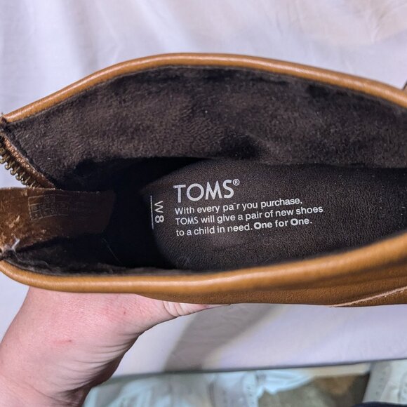 Toms Women's Size 8 Ankle Boots Faux Leather Carpe Diem with Tasseled Zipper - Picture 5 of 12